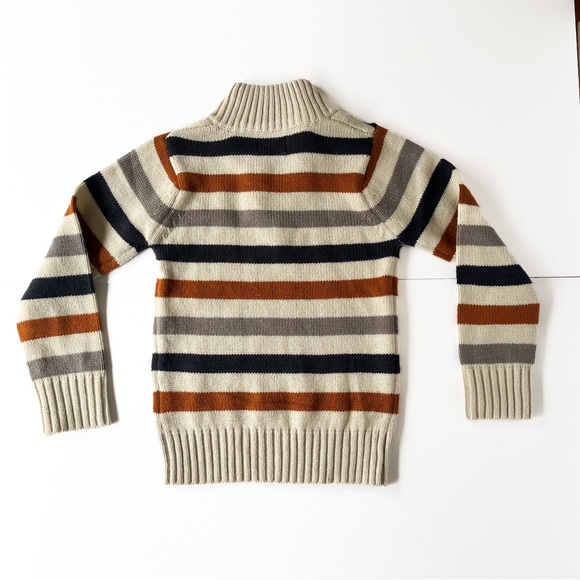 Maximus Rex Boys Sweater Sz 5 Fall Neutral 1/4 Zip Family Pictures Stripes Multi - Picture 6 of 6